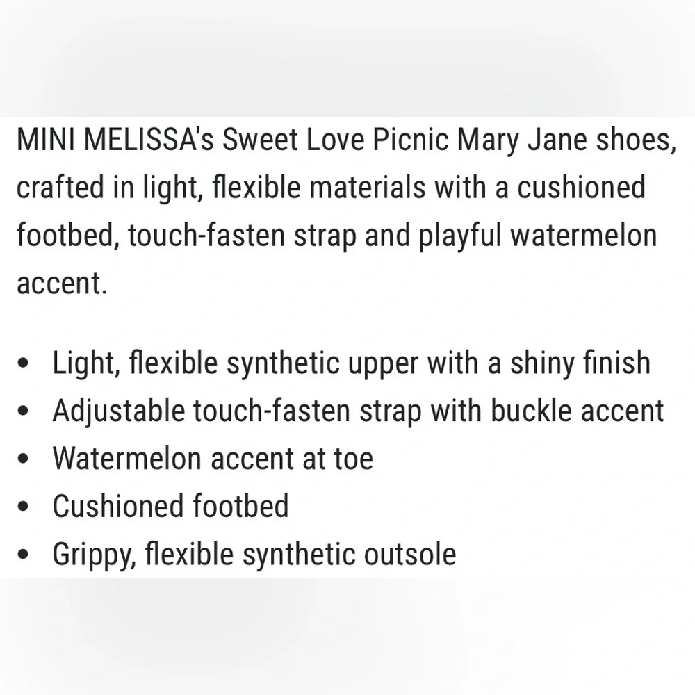 Mini Melissa Toddler Girl Sweet Love Picnic Green Mary Jane Shoes Watermelon NIB